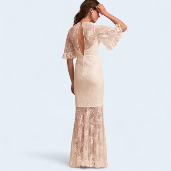 La Maison Talulah BHLDN Anson XS 0/2 Off White Allover Lace Wedding Bridal Maxi - Picture 6 of 6